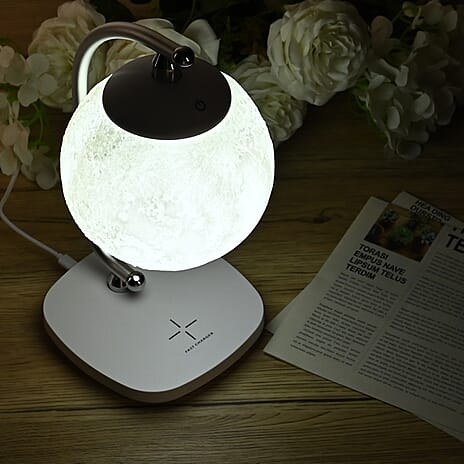 15W Wireless Charging Moon Light - White