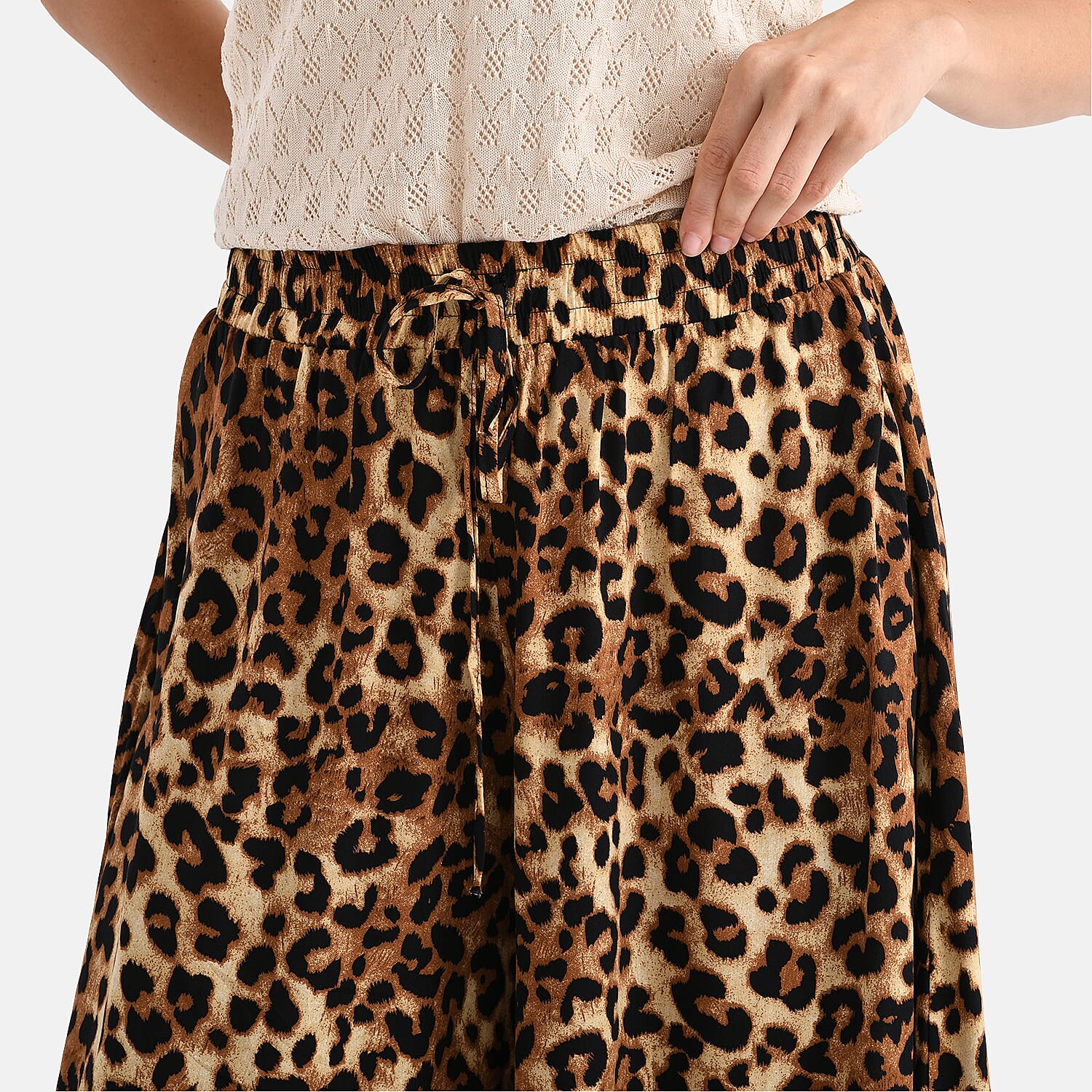 Tamsy Womens Viscose Relaxed Fit Elastic Waist Wide Leg Palazzo