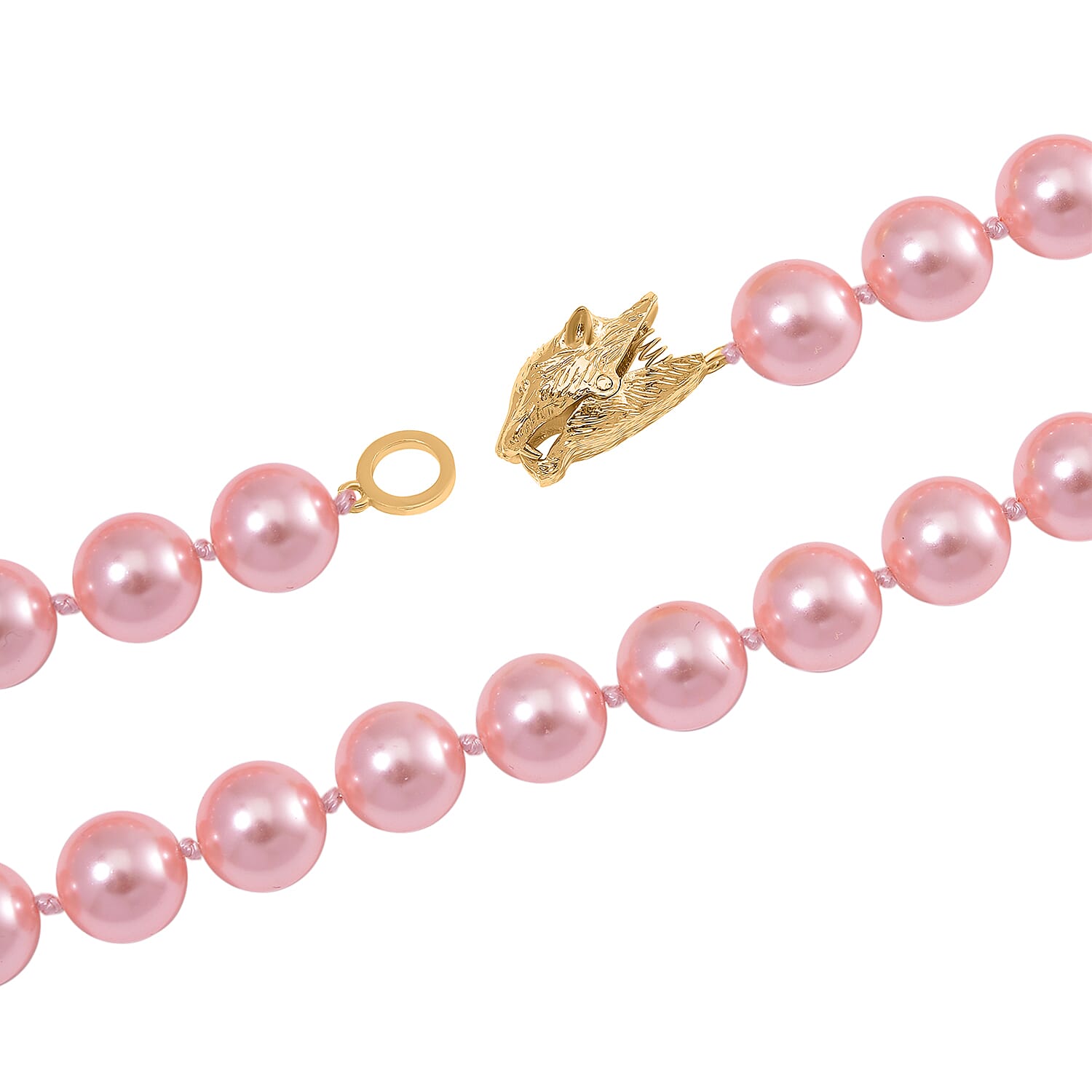 Designer Inspired - Peach Shell Pearl Necklace (Size - 20) 380.00 Ct.