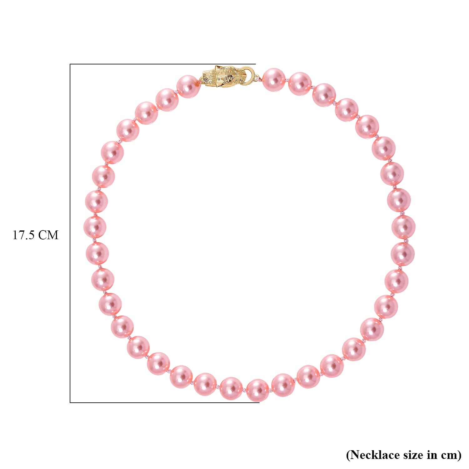 Designer Inspired - Peach Shell Pearl Necklace (Size - 20) 380.00 Ct.