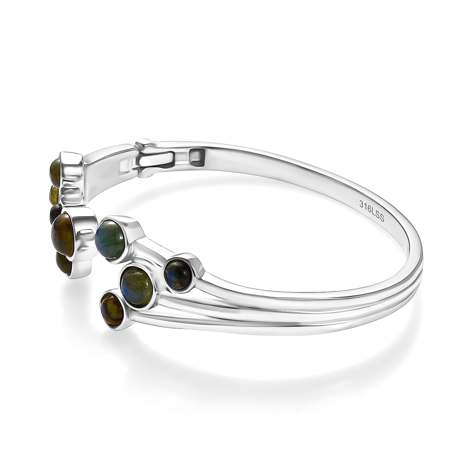 Designer Inspired - AAA Natural Labradorite Full Bangle (Size 7.5) 11.11 Ct.