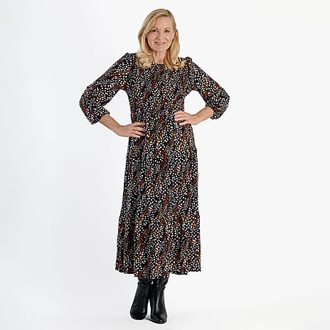 La Marey Soft Touch Knitted Shirred Dress (Size XL) - Black