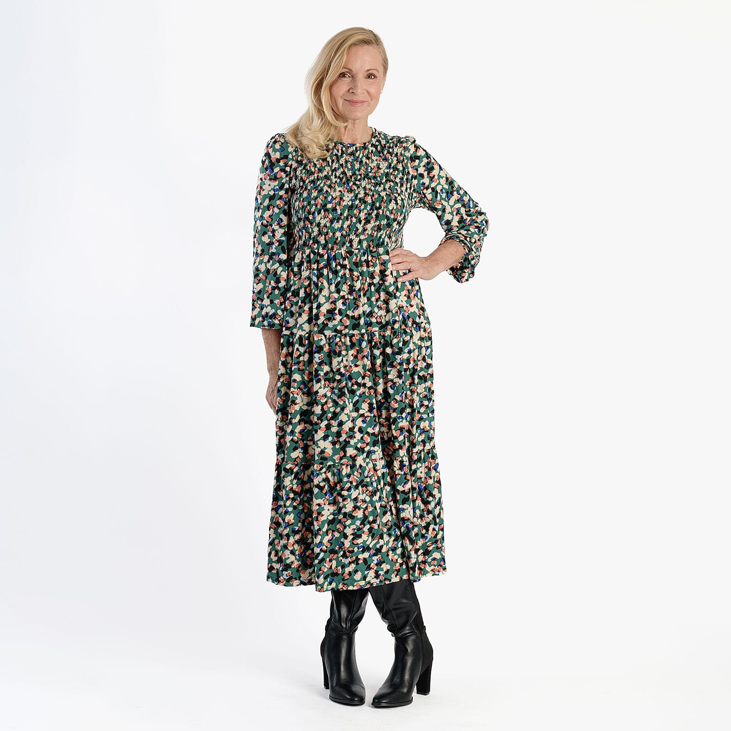 La Marey Soft Touch Knitted Shirred Dress 