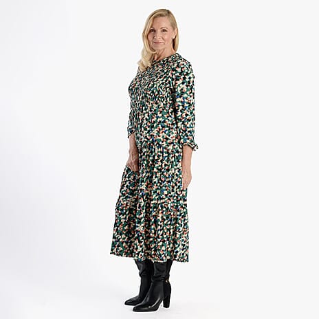 La Marey Soft Touch Knitted Shirred Dress (Size XXL) - Green