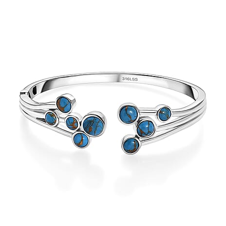 Designer Inspired -Blue Turquoise Full Bangle (Size 7.5)
