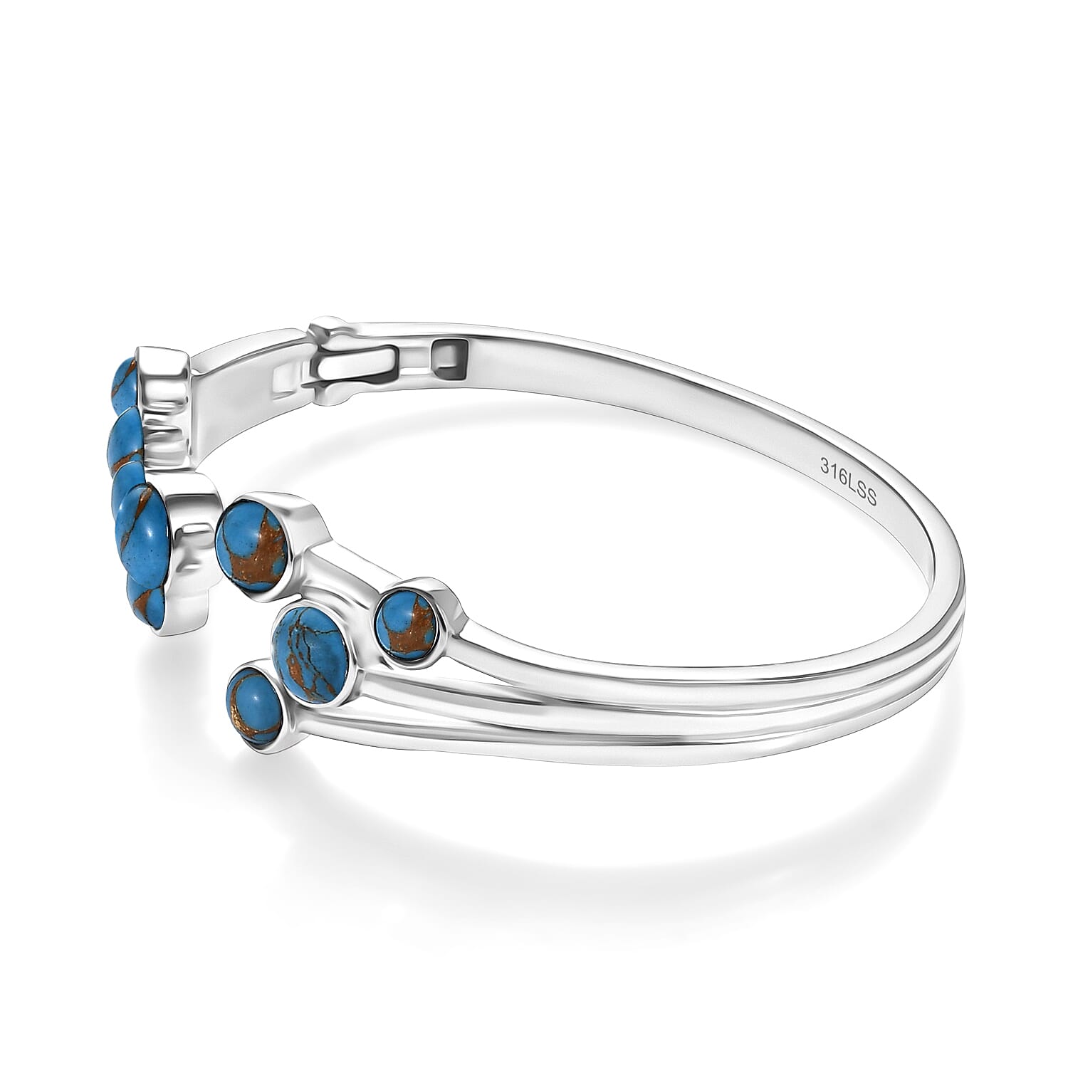 Designer Inspired -Blue Turquoise Full Bangle (Size 7.5)