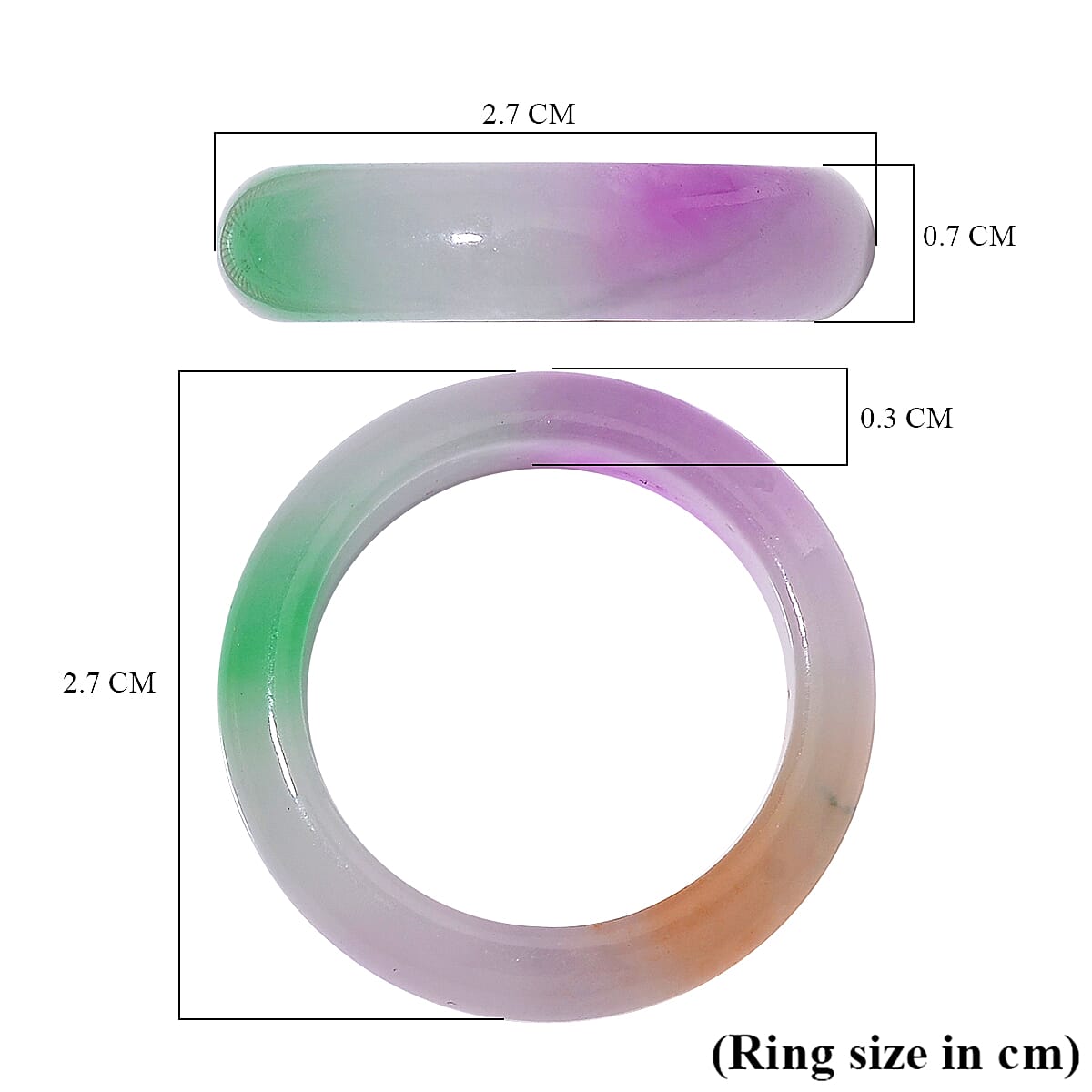 Multi Color Jadeite Jade Band Ring Multi Color Jadeite Jade Band Ring