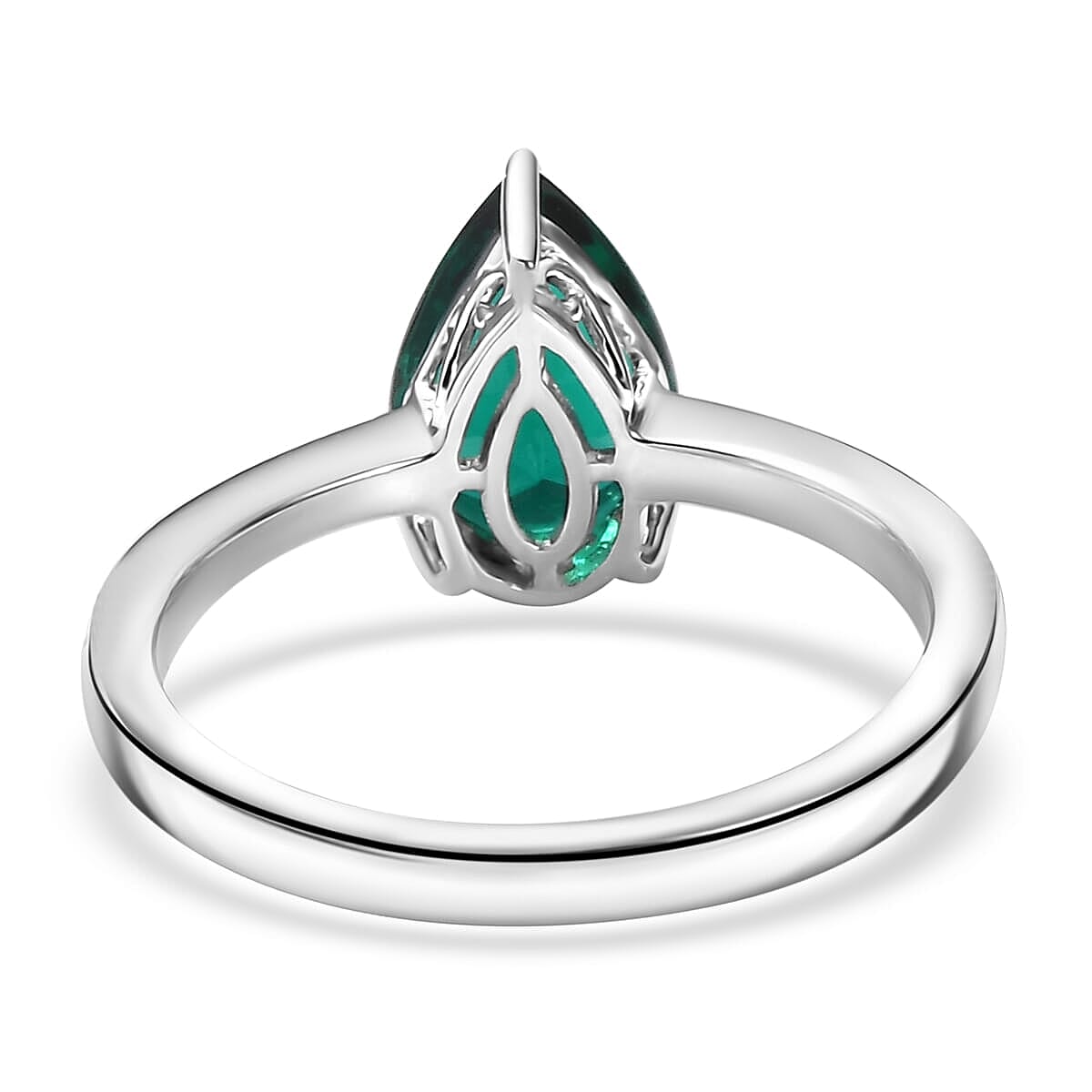 10K White Gold AAA Lab Grown Emerald Ring