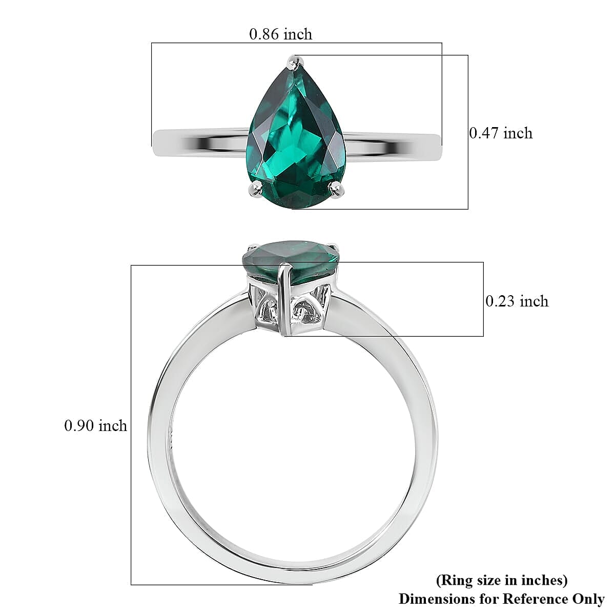 10K White Gold AAA Lab Grown Emerald Ring