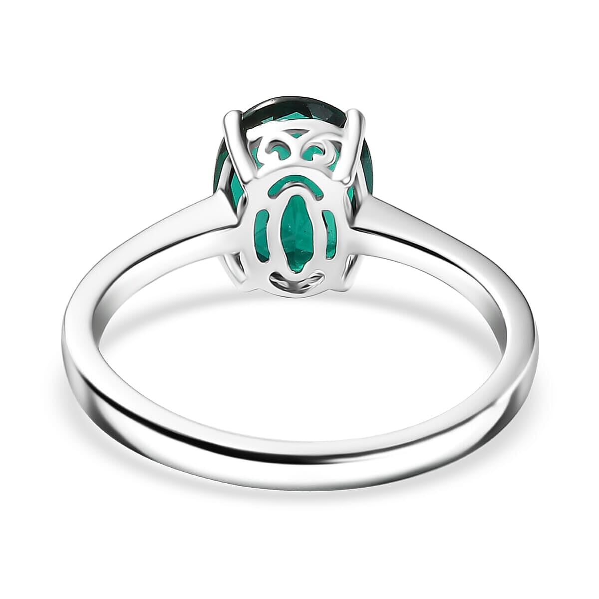 10K White Gold AAA Lab Grown Emerald Ring