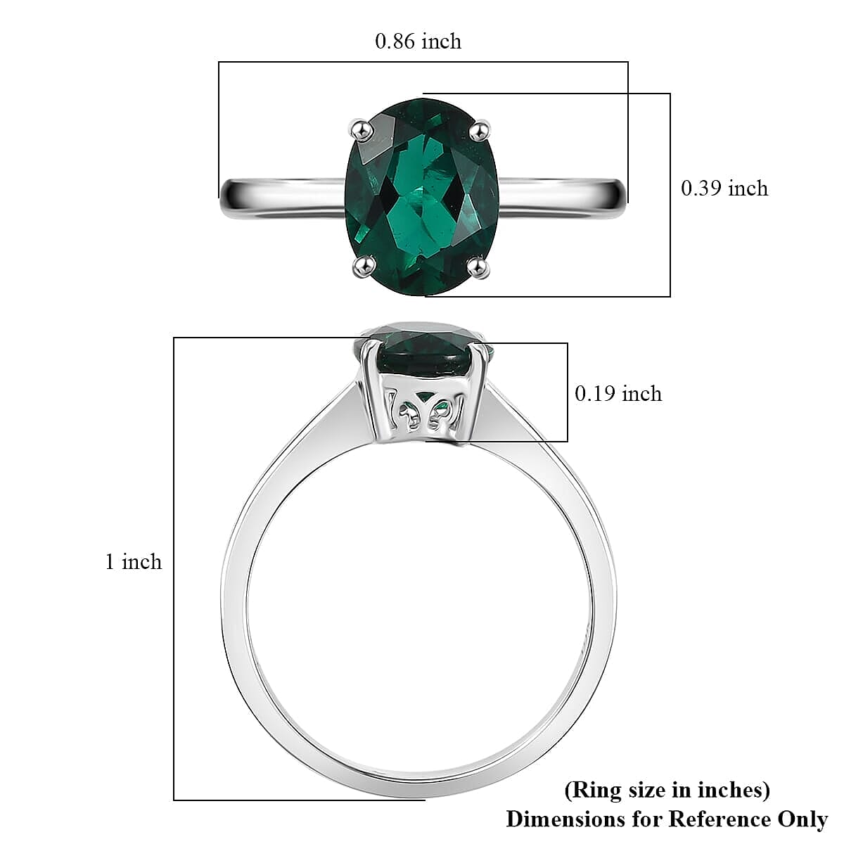 10K White Gold AAA Lab Grown Emerald Ring