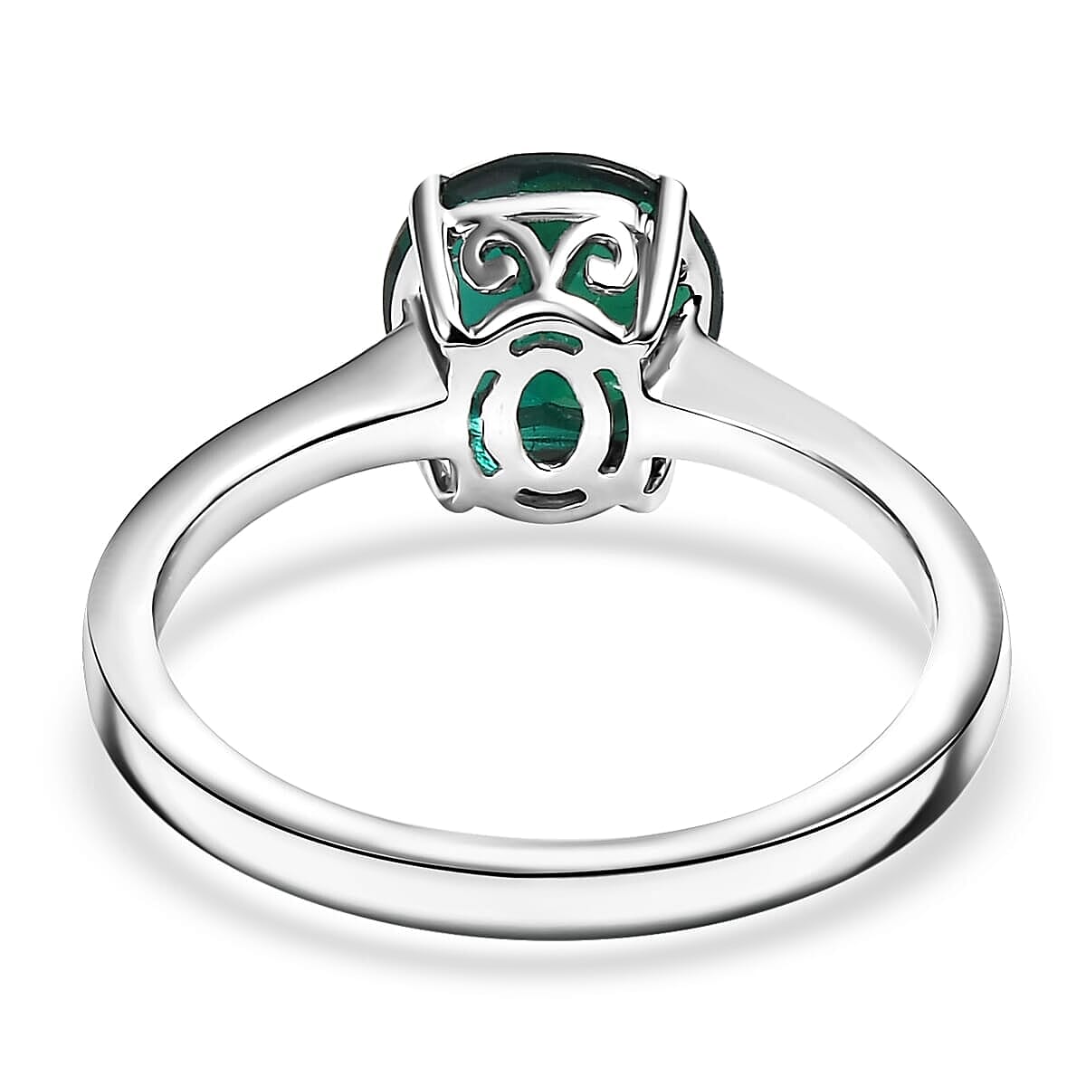 10K White Gold AAA Lab Grown Emerald Ring