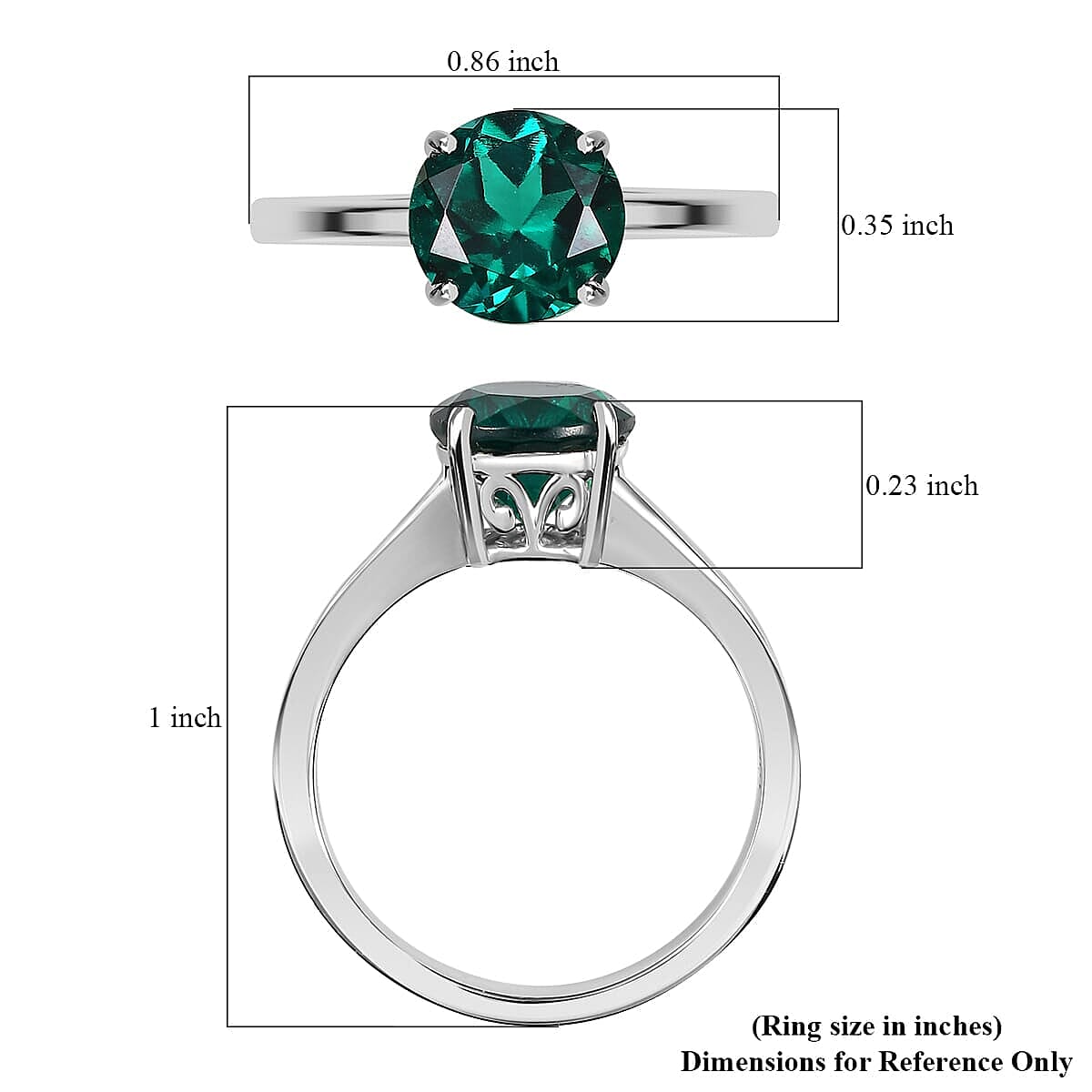 10K White Gold AAA Lab Grown Emerald Ring