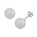 Natural White Jadeite (9-11mm) Earring with Push Back in Rhodium Overlay Sterling Silver 15.00 Ct.