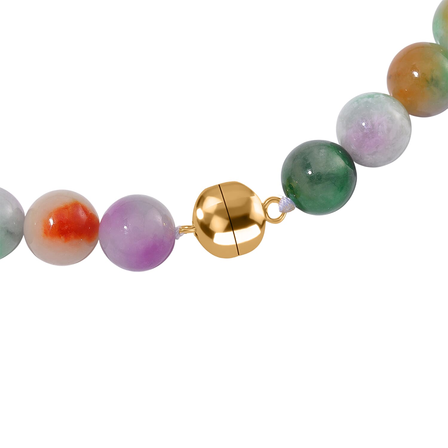 Very Rare - Multi Colour Burmese Jadeite Necklace (Size - 20) with Magnetic Clasp Sterling Silver 650.00 Ct. Very Rare - Multi Colour Burmese Jadeite Necklace (Size - 20) with Magnetic Clasp Sterling Silver 650.00 Ct.