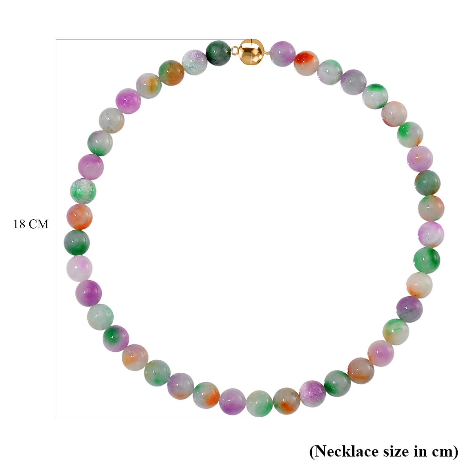 Very Rare - Multi Colour Burmese Jadeite Necklace (Size - 20) with Magnetic Clasp Sterling Silver 650.00 Ct. Very Rare - Multi Colour Burmese Jadeite Necklace (Size - 20) with Magnetic Clasp Sterling Silver 650.00 Ct.