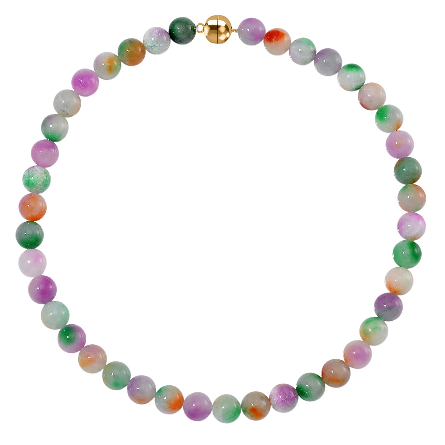 Very Rare - Multi Colour Burmese Jadeite Necklace (Size - 20) with Magnetic Clasp Sterling Silver 650.00 Ct. Very Rare - Multi Colour Burmese Jadeite Necklace (Size - 20) with Magnetic Clasp Sterling Silver 650.00 Ct.