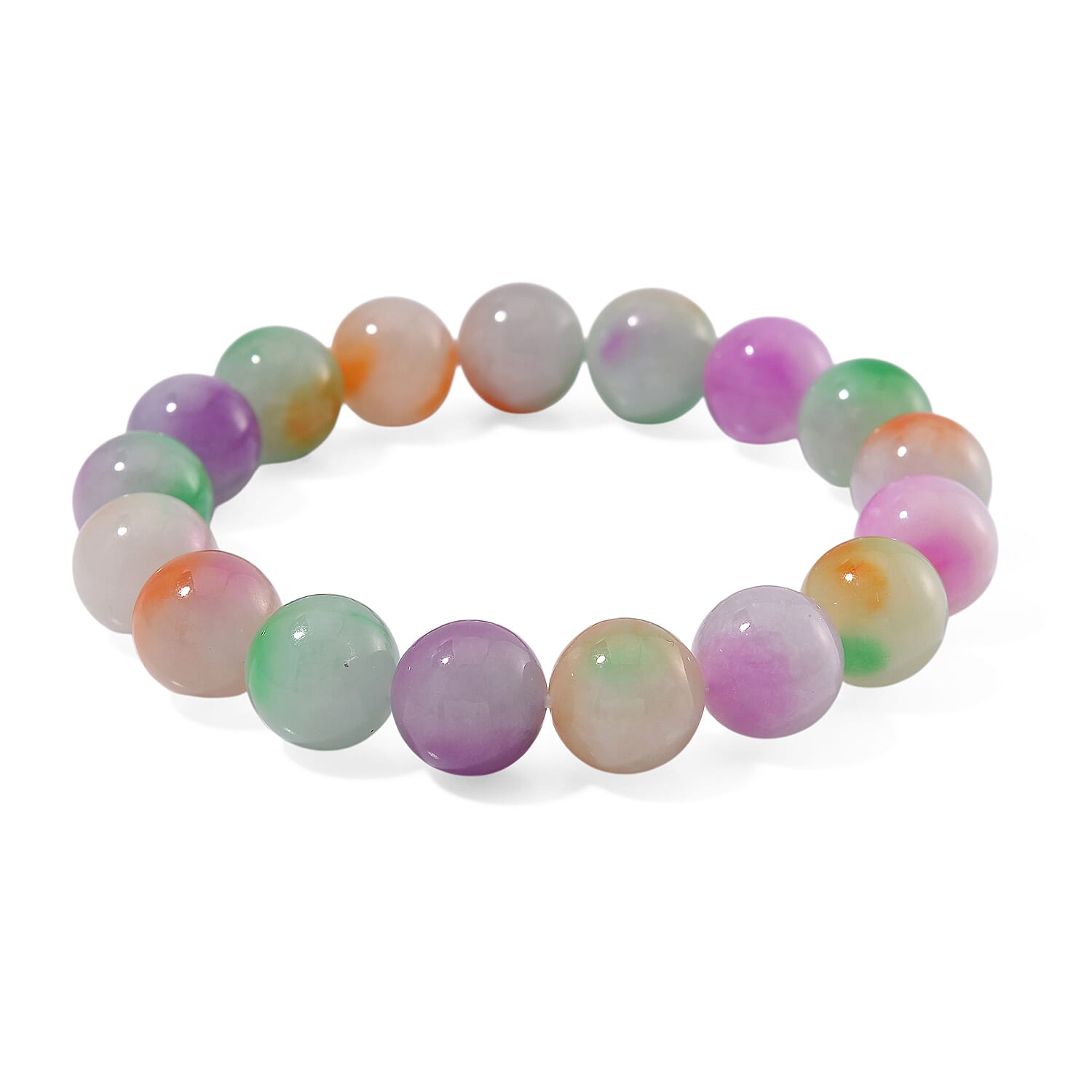 Very Rare - Multi Colour Jadeite Bracelet Stretchable ( 6-10) Bracelet 270.00 Ct