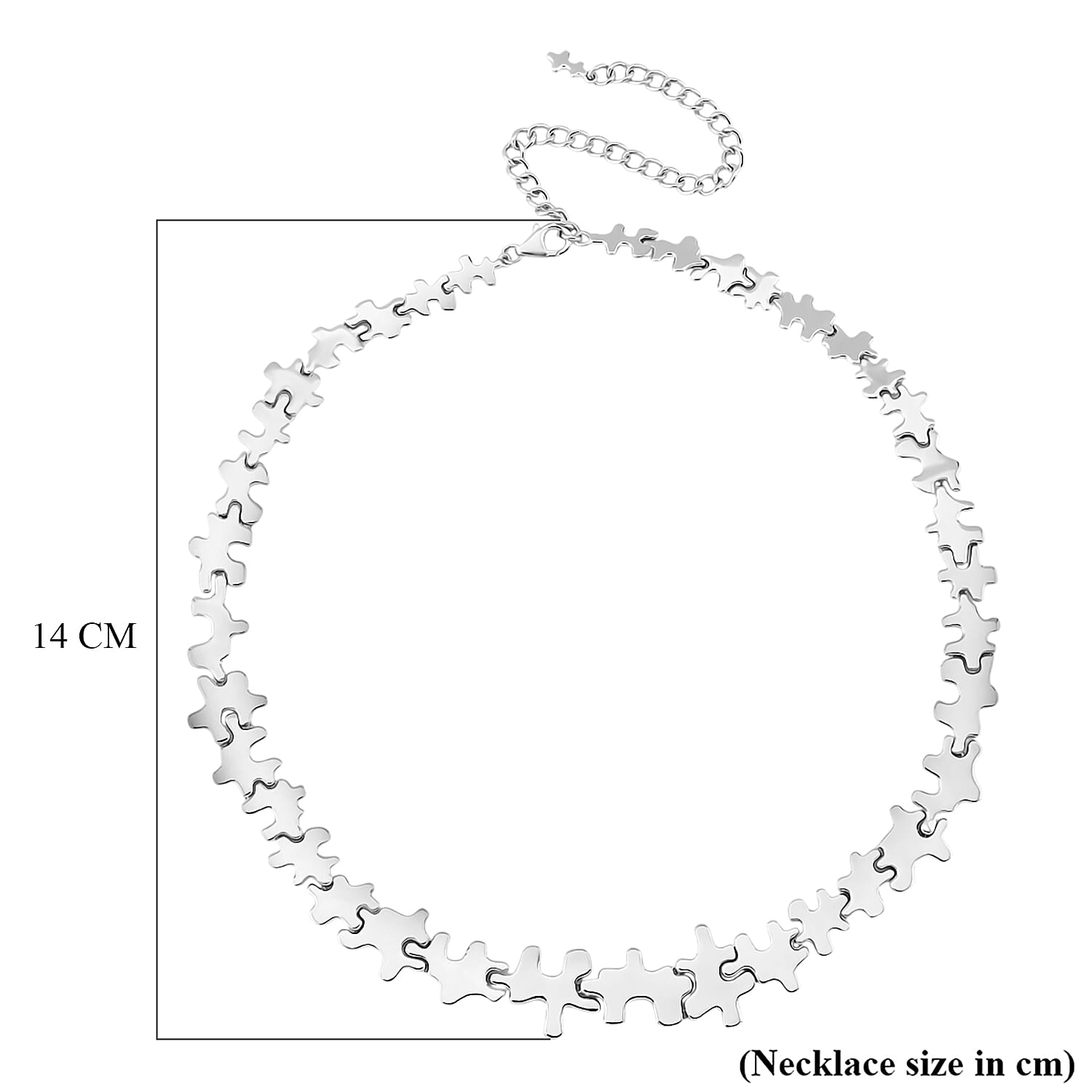 Lucy Q Jigsaw Collection - Rhodium Overlay Sterling Silver Necklace (Size 16-4 inch Ext.) Silver Wt. 34.60 Gms.