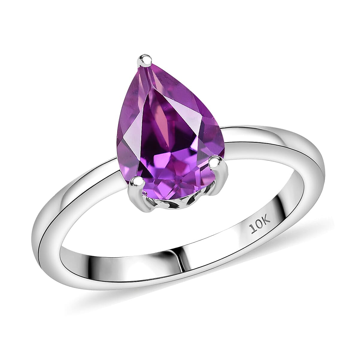 Luxuriant Diamond 10K White Gold AAA Lab Grown Color Change Sapphire Ring, Gold Wt.2.61 Gms  2.730  Ct.