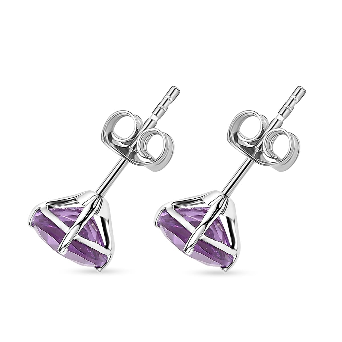 Luxuriant Diamond 10K White Gold AAA Lab Grown Color Change Sapphire Solitaire Stud Push Post Earring, Gold Wt.0.77 Gms 3.346 Ct. Luxuriant Diamond 10K White Gold AAA Lab Grown Color Change Sapphire Solitaire Stud Push Post Earring, Gold Wt.0.77 Gms 3.346 Ct.