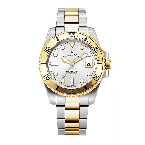 Jacques Du Manoir Swiss Mens Watch in Stainless Steel - Silver Gold