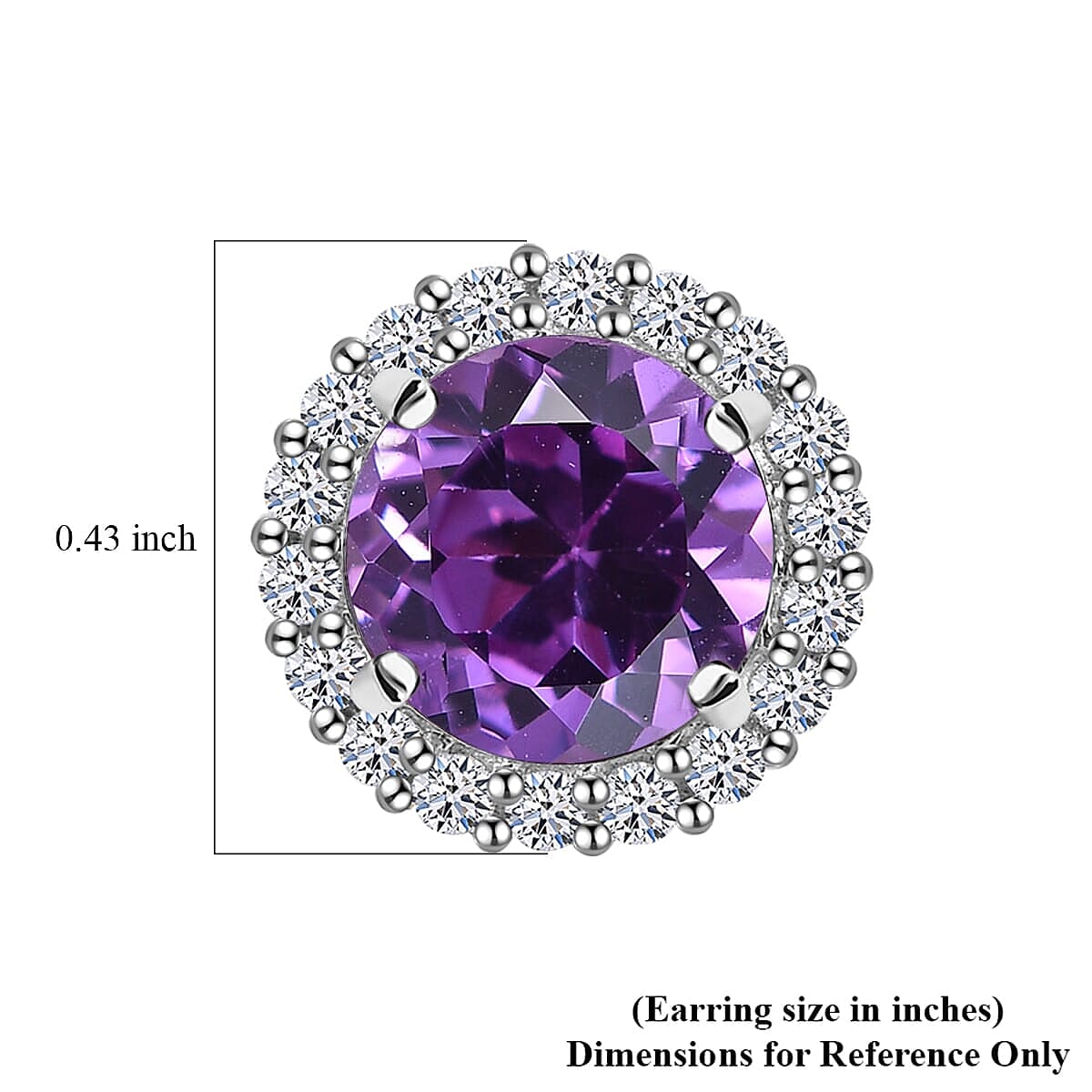 Luxuriant Diamond 10K White Gold AAA Lab Grown Color Change Sapphire, Lab Grown Diamond GH, SI Earring, Gold Wt.2.41 Gms  2.188  Ct.