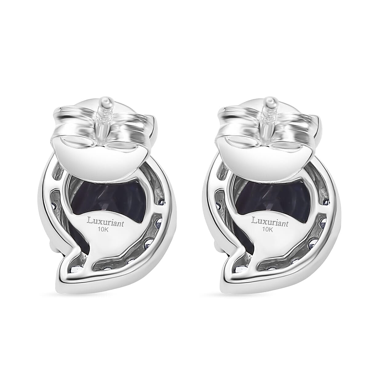 Luxuriant 10K White Gold AAA Lab Grown Alexandrite, Lab Grown Diamond GH, SI Fancy Earring, Gold Wt.2.49 Gms 3.718 Ct. Luxuriant 10K White Gold AAA Lab Grown Alexandrite, Lab Grown Diamond GH, SI Fancy Earring, Gold Wt.2.49 Gms 3.718 Ct.