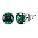 Appraised & Certified LUXURIANT 10K White Gold AAA Lab Grown Emerald Solitaire Stud Push Post Earring, 1.78 Ct.