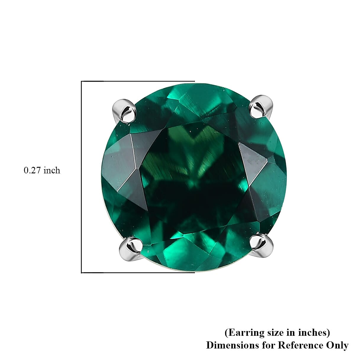 Luxuriant 9K White Gold AAA Lab Grown Emerald Solitaire Stud Push Post Earring 1.88 Ct. Luxuriant 9K White Gold AAA Lab Grown Emerald Solitaire Stud Push Post Earring 1.88 Ct.