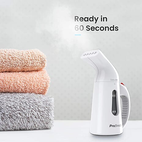 Pro Breeze Garment Steamer Compact and Portable Handheld Fabric Steamer with Ultra-Fast Heating Element - White
