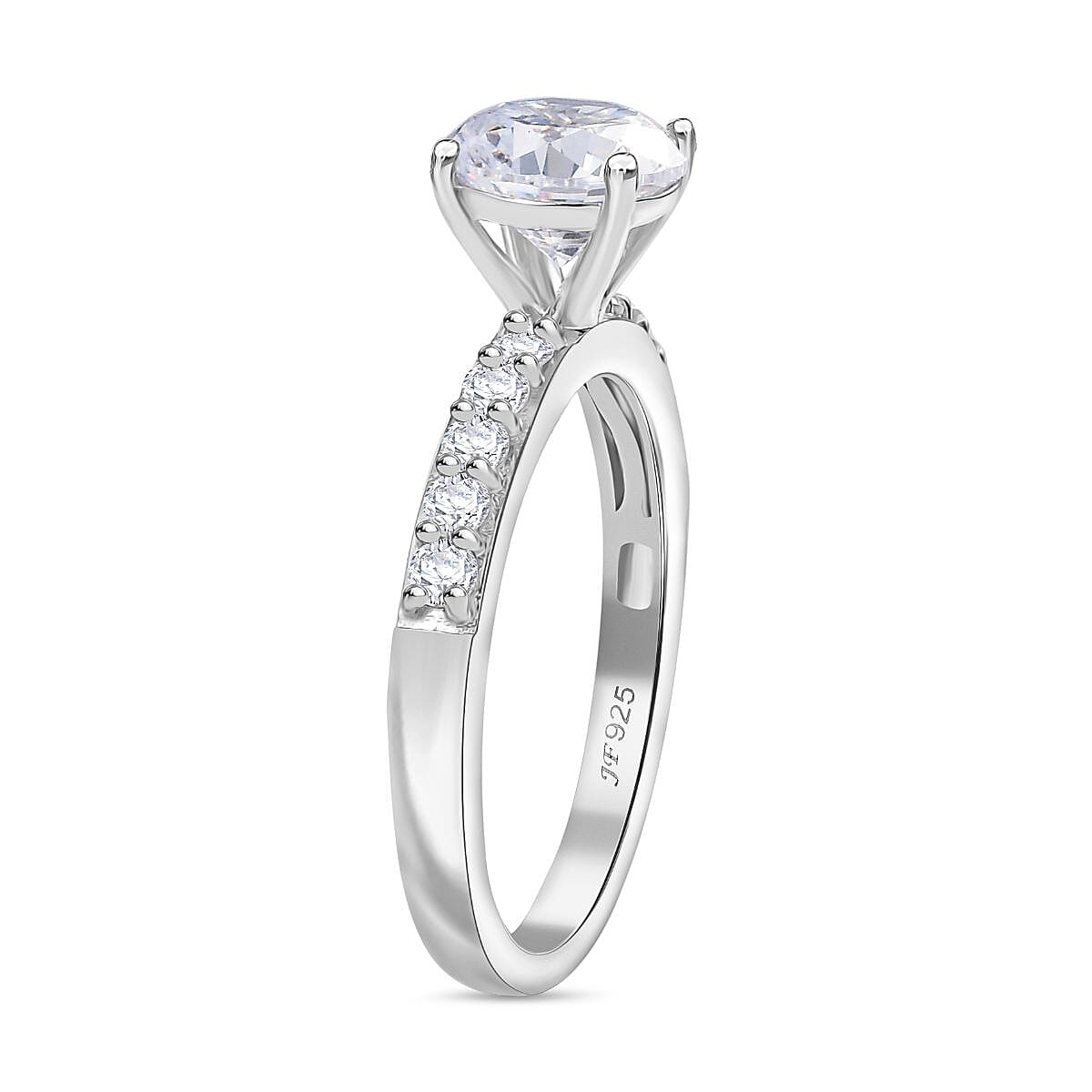 Swarovski Zirconia Solitaire Ring in Rhodium Overlay Sterling Silver  2.86 Ct.