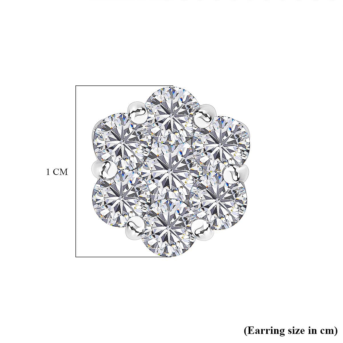 Swarovski Zirconia Stud Push Back Earring in Rhodium Overlay Sterling Silver 3.34 Ct. Swarovski Zirconia Stud Push Back Earring in Rhodium Overlay Sterling Silver 3.34 Ct.