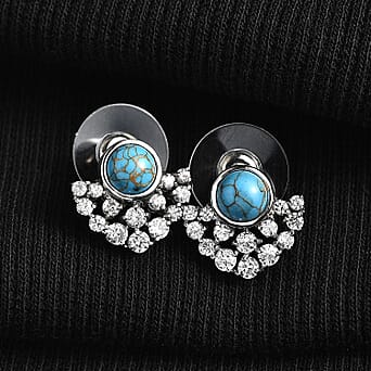 https://tjcuk.sirv.com/Products/81/1/8113038/Blue-Turquoise-White-Zircon-Stud-Push-Back-Earring-in-Stainless-Steel-_8113038_1.jpg?w=342&h=342