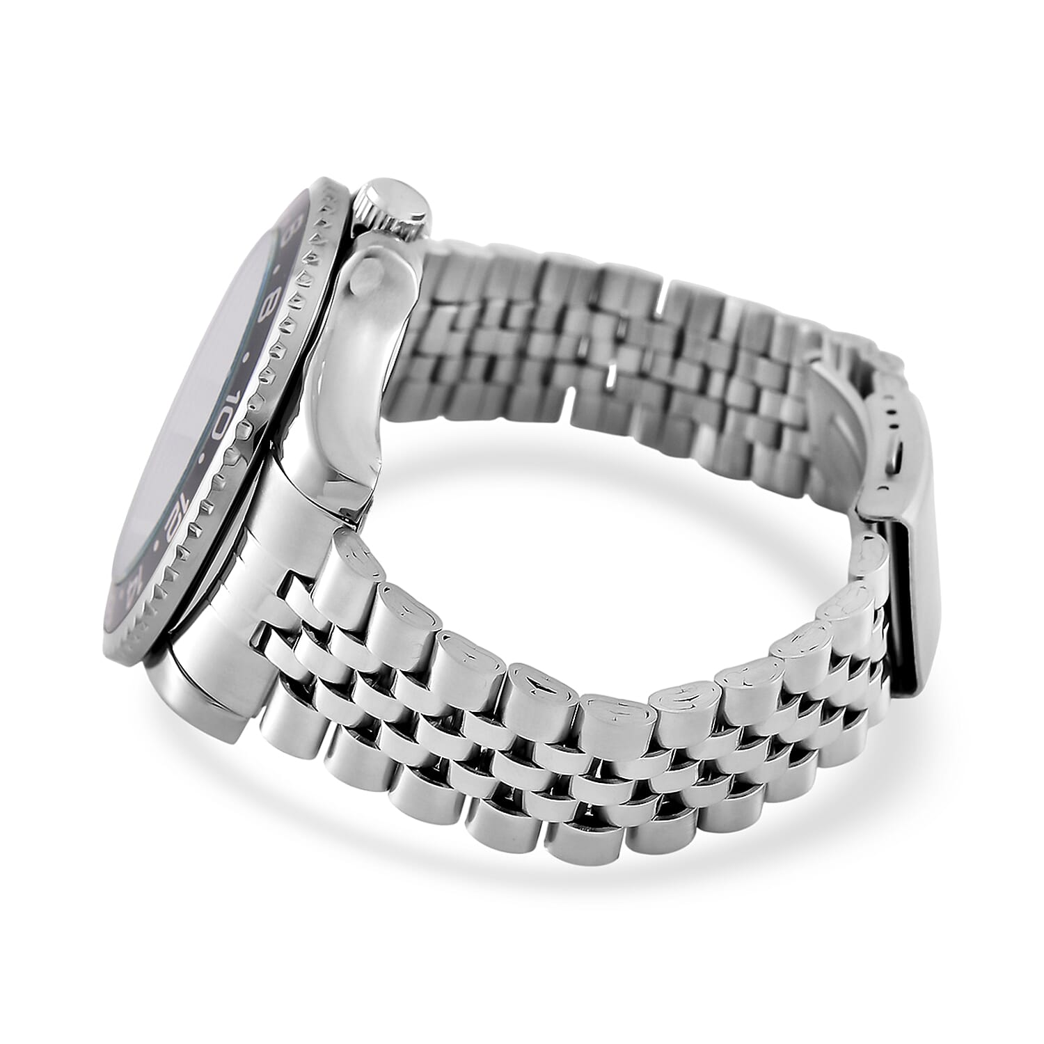 GENOA TIME V2 Miyota 2035 Japan Movt. 3ATM Water Resistant White Dial Mens Watch with Silver Colour Stainless Steel Strap and Black Bezel