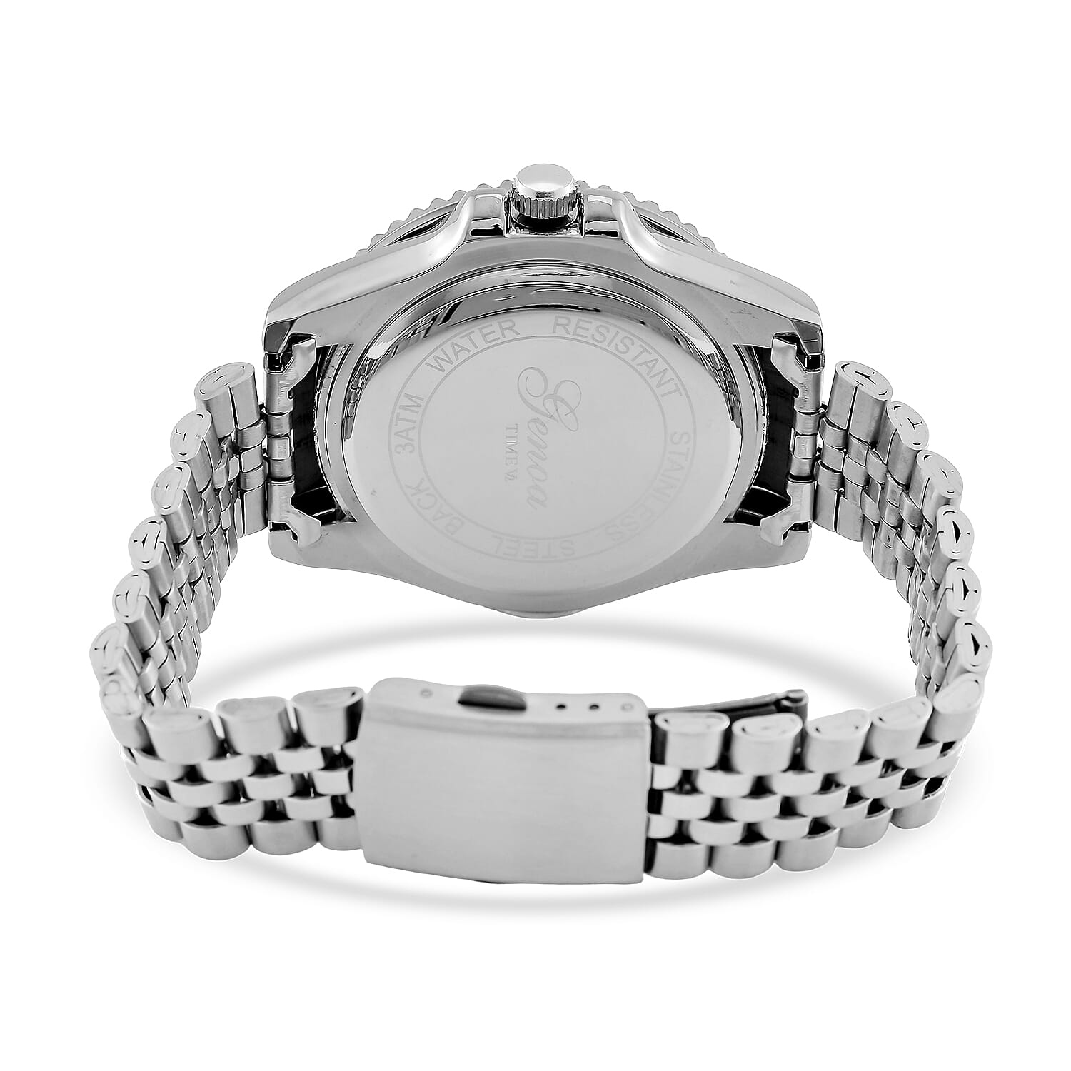 GENOA TIME V2 Miyota 2035 Japan Movt. 3ATM Water Resistant Blue Dial Mens Watch with Silver Colour Stainless Steel Strap and Silver Bezel