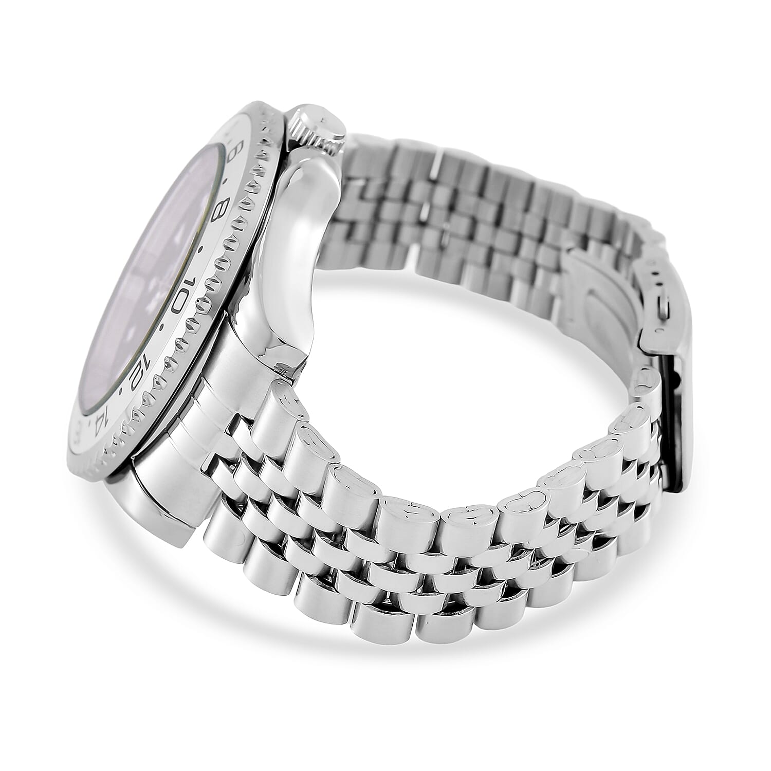 GENOA TIME V2 Miyota 2035 Japan Movt. 3ATM Water Resistant Black Dial Mens Watch with Silver Colour Stainless Steel Strap and Silver Bezel