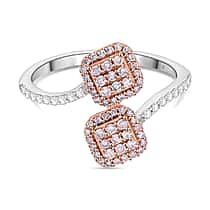 Designer Inspired Close Out - 9K Rose Gold SGL Certified Natural Pink Diamond & White Diamond (I3) Ring 0.52 Ct.