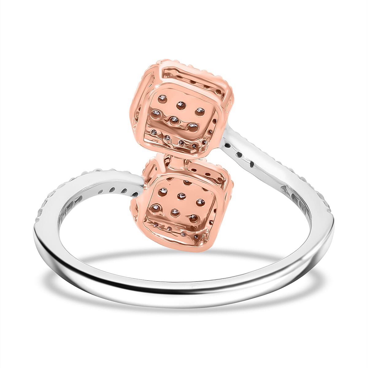 Designer Inspired Close Out - 9K Rose Gold SGL Certified Natural Pink Diamond & White Diamond (I3) Ring 0.52 Ct.