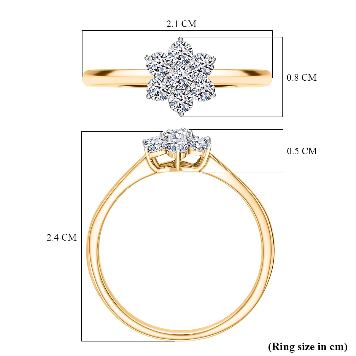 Luxuriant Diamond 9K Yellow Gold (SI-GH) Lab Grown Diamond Floral Ring Luxuriant Diamond 9K Yellow Gold (SI-GH) Lab Grown Diamond Floral Ring