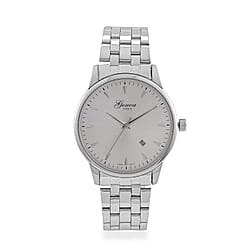 CLASSIC GENOA TIME V2 Miyota GM12 Japan Movt. 3ATM Water Resistant White Dial Watch with Silver Colour Stainless Steel Strap