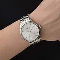 CLASSIC GENOA TIME V2 Miyota GM12 Japan Movt. 3ATM Water Resistant White Dial Watch with Silver Colour Stainless Steel Strap