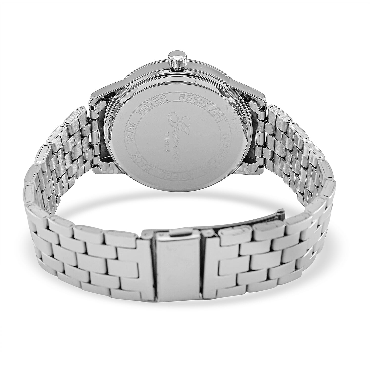 CLASSIC GENOA TIME V2 Miyota GM12 Japan Movt. 3ATM Water Resistant White Dial Watch with Silver Colour Stainless Steel Strap