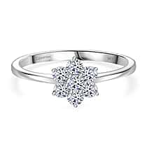 LUXURIANT 0.50 Ct. Lab Grown Diamond Floral Ring in 9K White Gold (SI/GH)