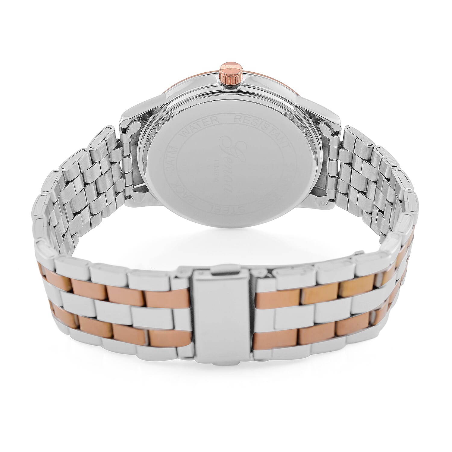 GENOA TIME V2 Miyota GM12 Japan Movt. 3ATM Water Resistant Blue Dial Mens Watch with Two-Tone Stainless Steel Strap