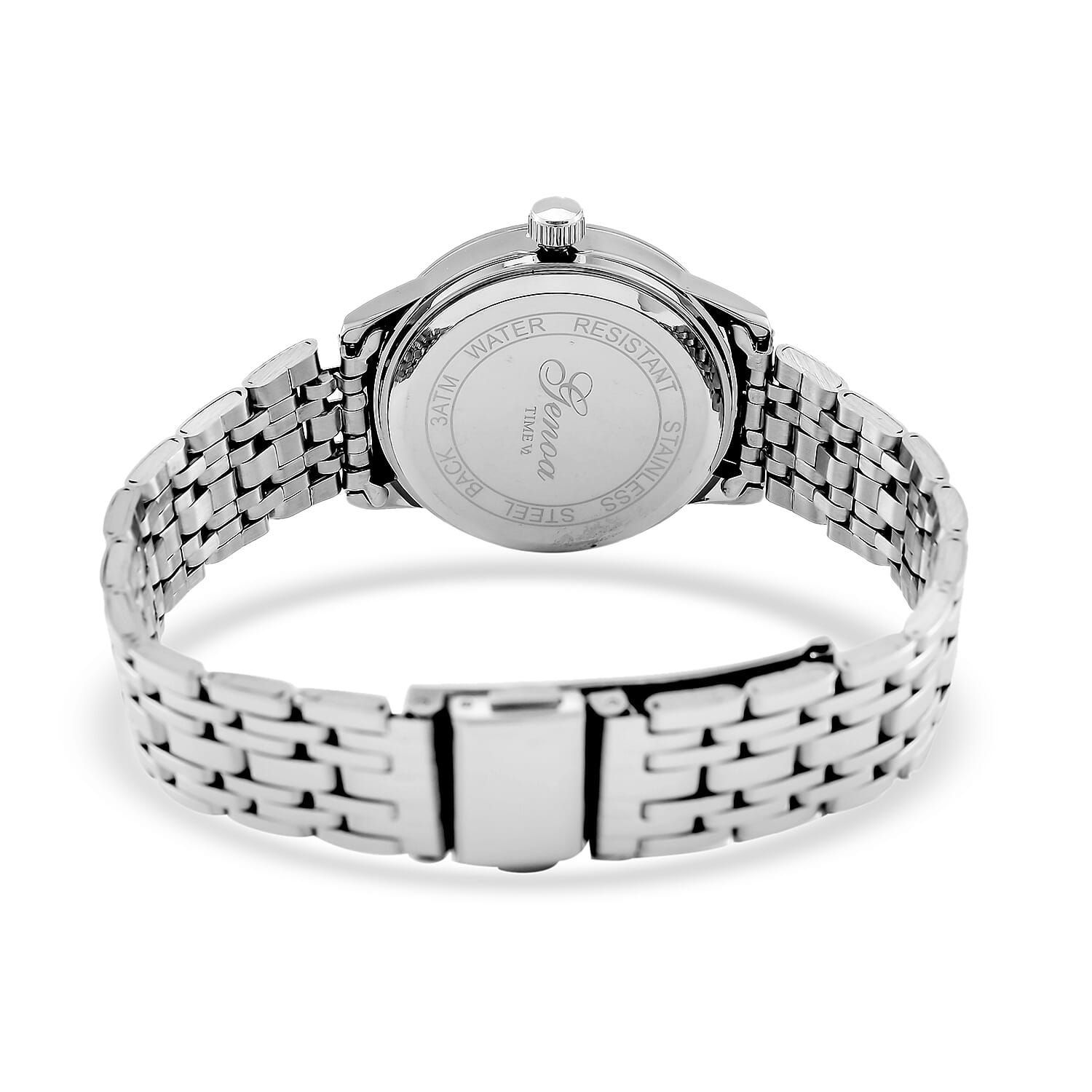 GENOA TIME V2 Miyota GM12 Japan Movt. 3ATM Water Resistant White Dial Mens Watch with Silver Colour Stainless Steel Strap