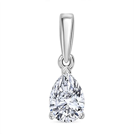 LUXURIANT Diamond 950 Platinum SGL Certified Pear Cut Lab Grown Diamond (VS/E-F) Pendant 0.50 Ct.