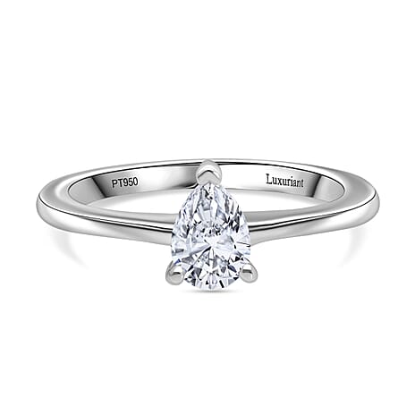 Luxuriant 950 Platinum Lab Grown Diamond (VS-EF) SGL Certified Ring 0.50 Ct, Platinum Wt. 3.32 Gms.
