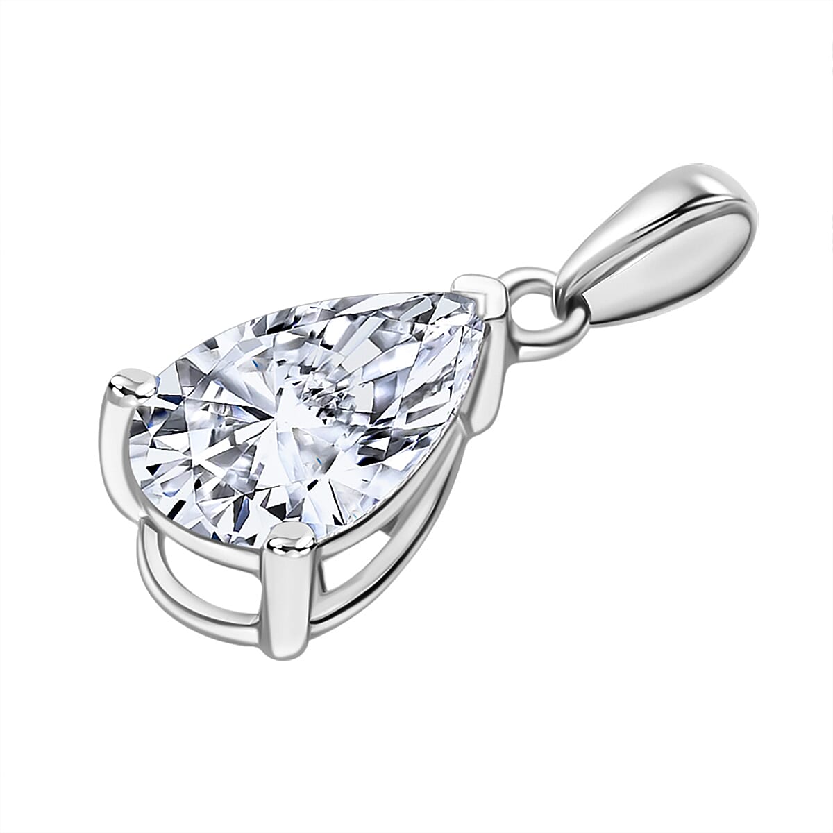 Luxuriant Diamond 950 Platinum SGL Certified Pear Cut Lab Grown Diamond  (VS-E-F) Solitaire Pendant 1.00 Ct.