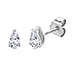 LUXURIANT Asscher Cut Lab Grown Diamond Stud Push Back Earring in Rhodium Overlay Sterling Silver